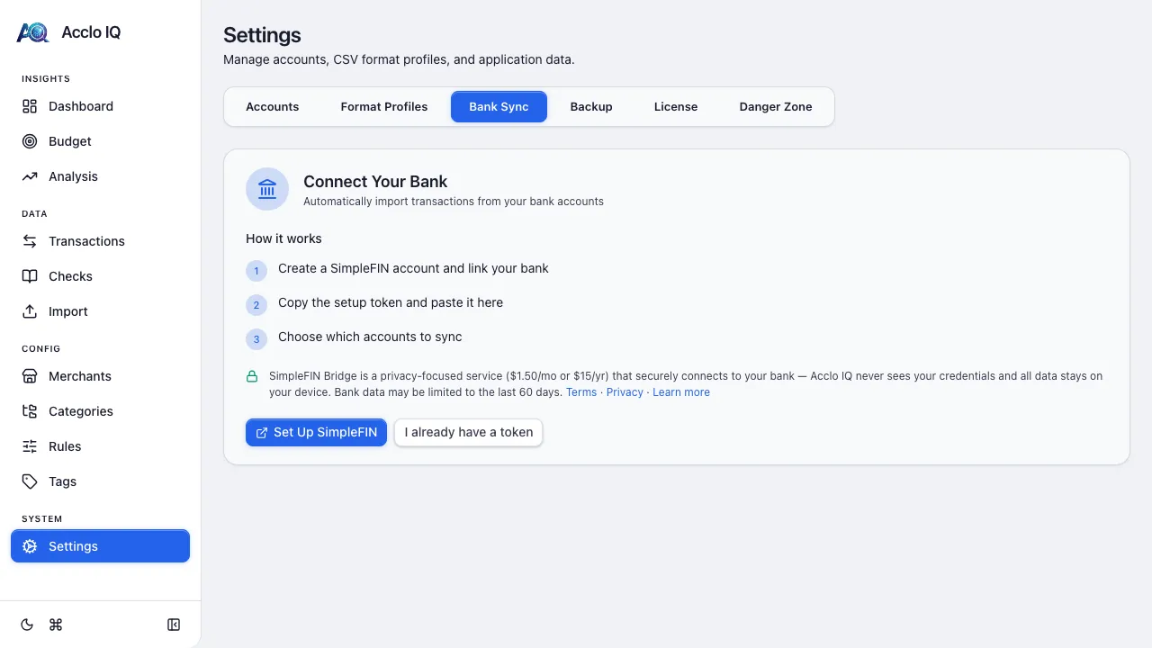 Bank Sync screenshot